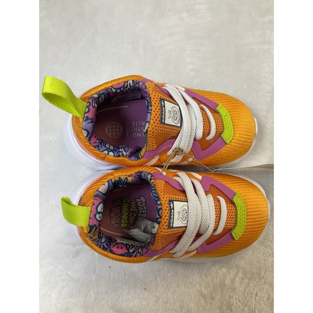 Adidas Originals X‎ Kevin Lyons Kids Shoes Flex El I Orange White GZ6177 Size 6K - Picture 6 of 7